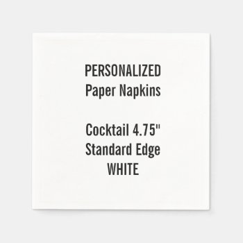 Personalized White Cocktail Paper Napkins by PersonalizedNapkins at Zazzle