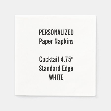 Personalized White Cocktail Paper Napkins