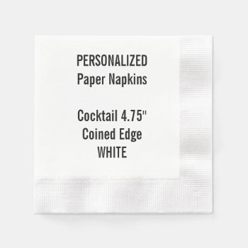 Personalized White Coined Cocktail Paper Napkin by PersonalizedNapkins at Zazzle
