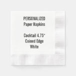 Personalized White Coined Cocktail Paper Napkin at Zazzle