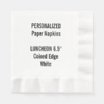 Personalized White Coined Luncheon Paper Napkin at Zazzle