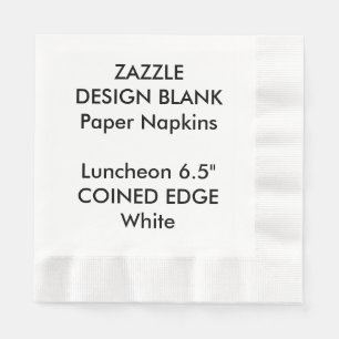 Personalized WHITE Coined Luncheon Paper Napkins
