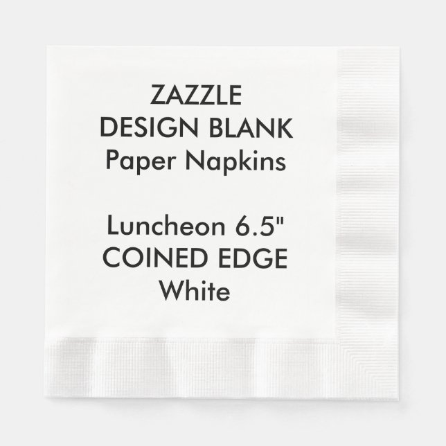 Personalized WHITE Coined Luncheon Paper Napkins (Front)