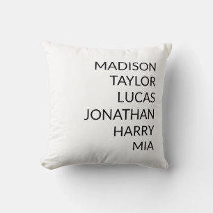 Personalized white custom best friends family name throw pillow
