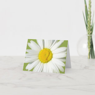 Personalized White Daisy Blank Stationary Card