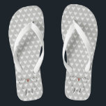 Personalized White Doves Wedding Flip Flops<br><div class="desc">An illustration of 2 beautiful doves holding flowing ribbon with a love heart attached</div>