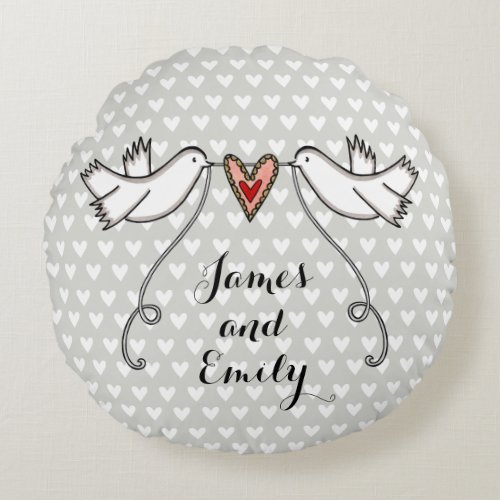 Personalized White Doves Wedding Gift cushion