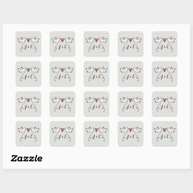Personalized White Doves Wedding Sticker (Sheet)