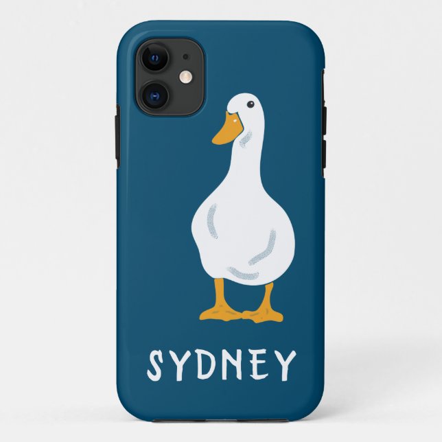 Personalized White Duck Illustration Case-Mate iPhone Case (Back)