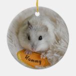 Personalized White Dwarf Hamster Pet Ceramic Ornament