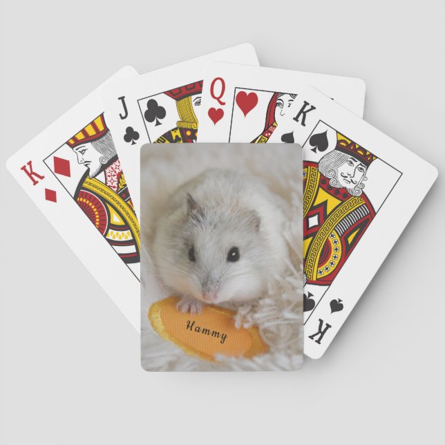 Personalized White Dwarf Hamster Pet Poker Cards (Back)