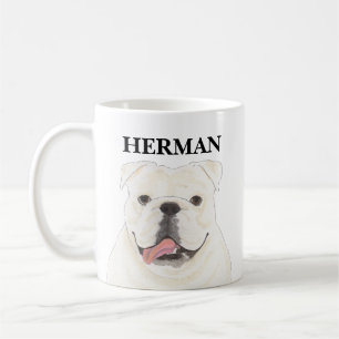 Personalized White English Bulldog Coffee Mug
