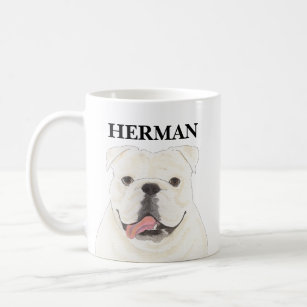 Personalized White English Bulldog Coffee Mug