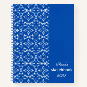 Personalized white Floral Notebook