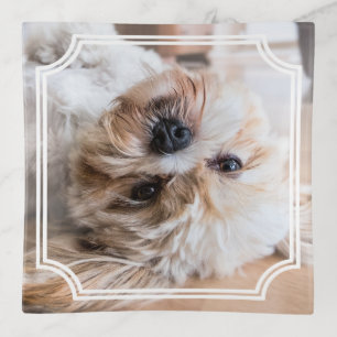 Personalized White Framed Trinket Tray