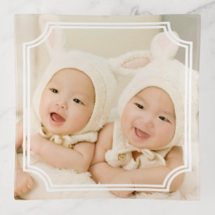 Personalized White Framed Trinket Tray