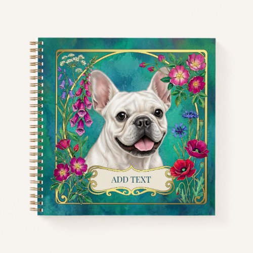 Personalized White French Bulldog Notebook