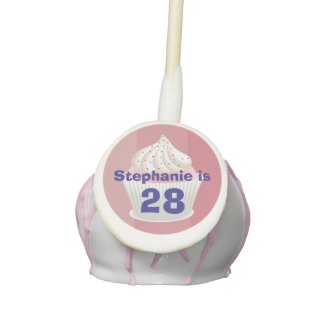 Personalized White Frosted Sprinked Cupcakes Cake Pops