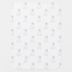 Personalized White Golden Doodle Dog  Baby Blanket