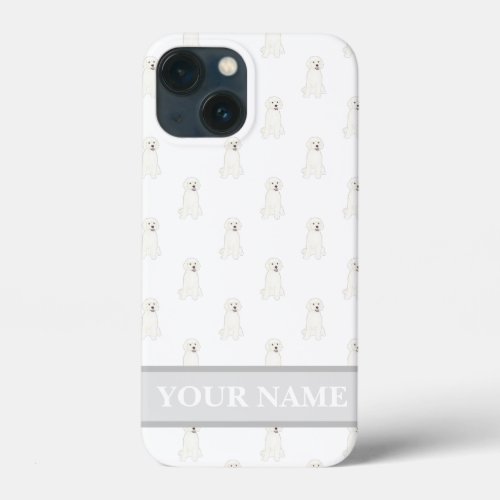 Personalized White Golden Doodle Dog iPhone 13 Mini Case