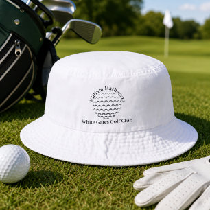 Personalized White Golf Bucket Hat For Men Golfer