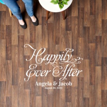 Personalized White Happily Ever After Wedding Floor Decals by wasootch at Zazzle