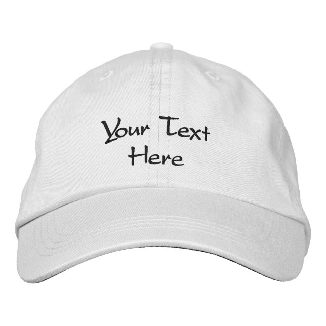 Personalized White-Hat Adjustable Modern Stylish  Embroidered Baseball Cap (Front)