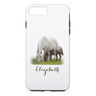 Personalized White Horse with Pony iPhone 8 Plus/7 Plus Case