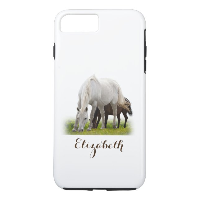 Personalized White Horse with Pony Case-Mate iPhone Case (Back)