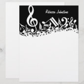 Personalized White Jumbled Musical Notes on Black (Front/Back)