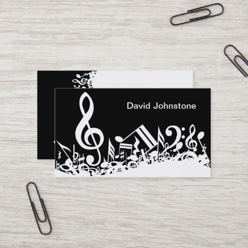 Customizable Jumbled Musical Notes Business Cards