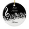 Personalized White Jumbled Musical Notes on Black