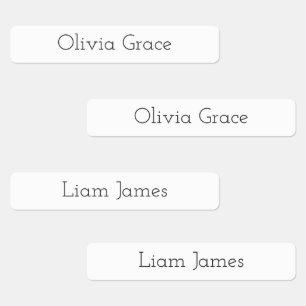 Personalized White Kids Name Labels