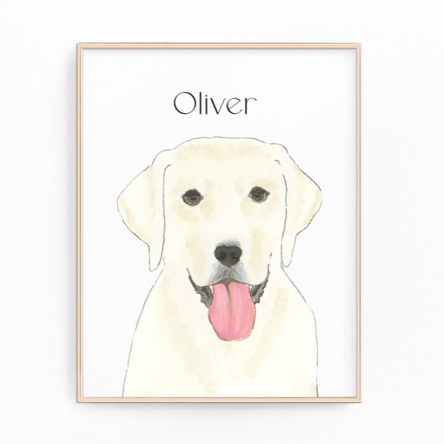 Personalized White Labrador Art Photo Print (Creator Uploaded)