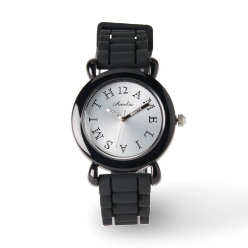 Personalized White Letter Dial Metal Gradient Watch