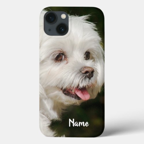 Personalized White Maltese Puppy Dog iPhone 13 Case