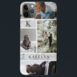Personalized White Marble Custom 4 Photo Collage iPhone 11 Pro Max Case<br><div class="desc">Personalized White Marble Custom 4 Photo Collage with Monogram Initial Letter & name, or custom text. Makes a modern an stylish gift for family members, moms, dads, grandparents, and more. A gift they will cherish with your thoughtful photographs of kids, family, or pets! Personalized phone wallet case! ~ Check my...</div>