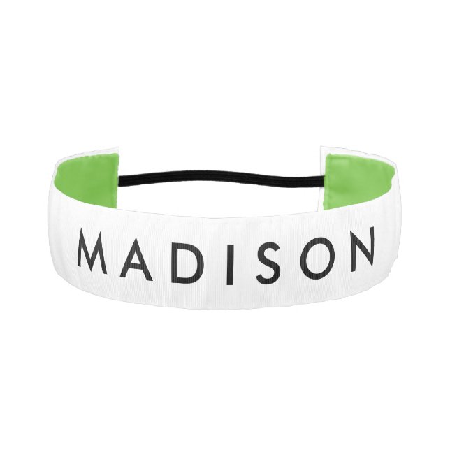 Personalized White Non Slip Headband for Girls (Front)