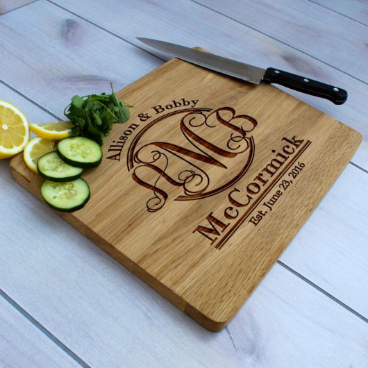 Personalized White Oak Cutting Board (Front)