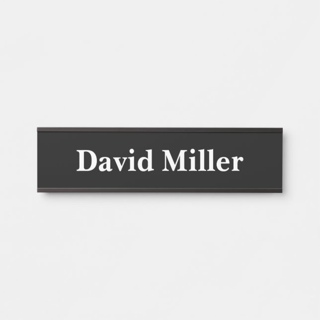 Personalized White on Black Door Sign (Front)