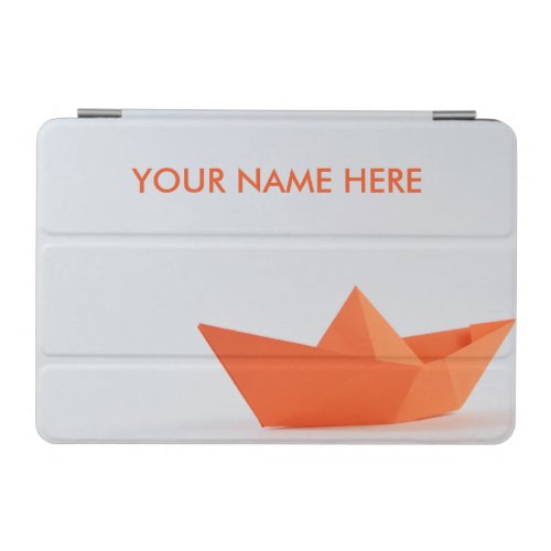 Personalized White  Orange Boat iPad Mini Cover