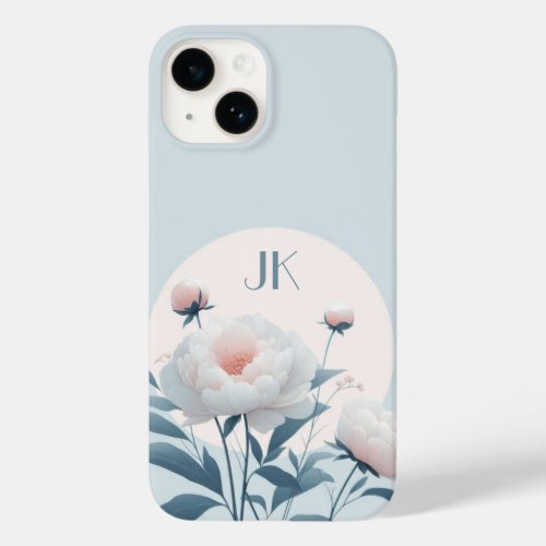 Personalized White Peony Floral phone case