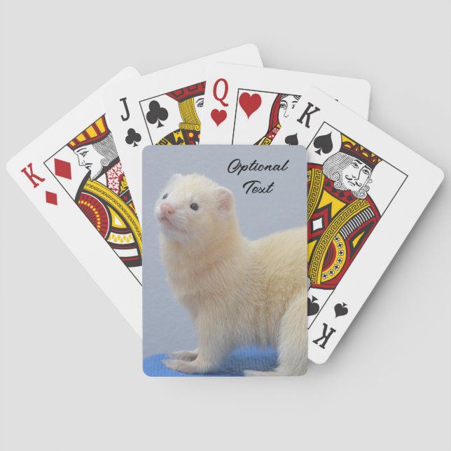 Personalized White Pet Ferret Poker Cards (Back)
