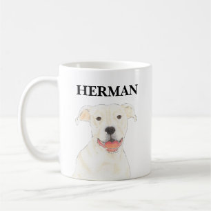 Personalized White Pitbull Staffy Dog Coffee Mug