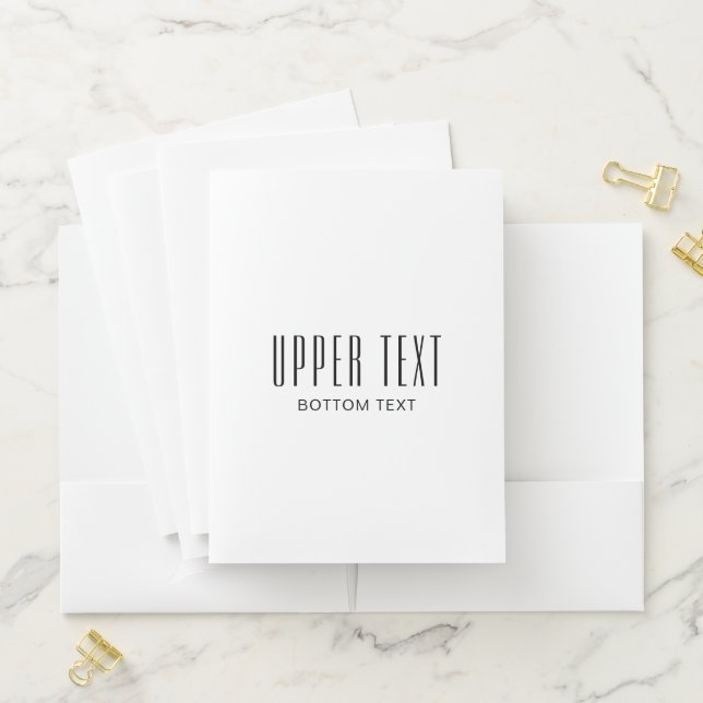 Personalized White Pocket Folder with Custom Text (In Situ)