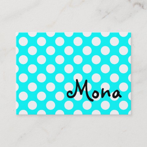 Personalized White Polka Dot Business Card