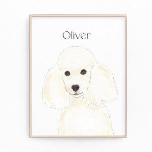 Personalized White Poodle Art Photo Print
