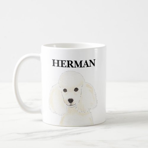 Personalized White Poodle Coffee Mug
