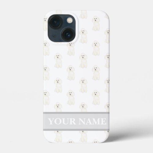 Personalized White Poodle Dog iPhone 13 Mini Case