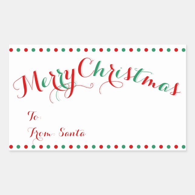 Personalized White Rectangle Christmas Gift Tags (Front)